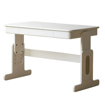 Beech Solid Wood Lift Study Desk  Adjustable White Children's Desk